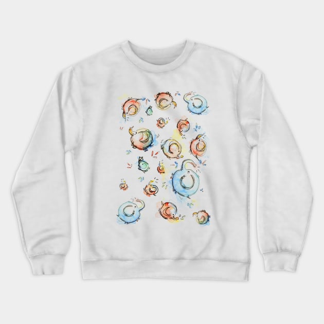 Cute Elephant Watercolor Pattern Crewneck Sweatshirt by Olechka